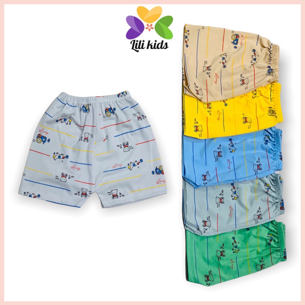 Quần đùi chục cho bé trai và bé gái LILIKIDS chất cotton họa tiết đẹp QC08