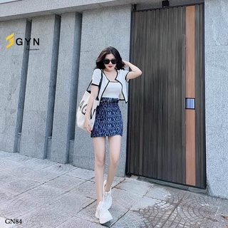Chân váy jeans phối chữ thời trang 2 màu