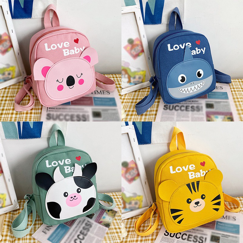 Ba Lô Canvas In Họa Tiết Hoạt Hình Có Dây Đeo Điều Chỉnh Được Cho Bé Trai Và Bé Gái Đi Học Du Lịch