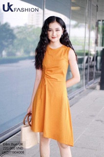 Đầm cotton rút ngực công ty