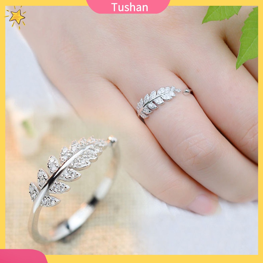 Nhẫn Đeo Tay Hình Lá Ô Liu Thời Trang