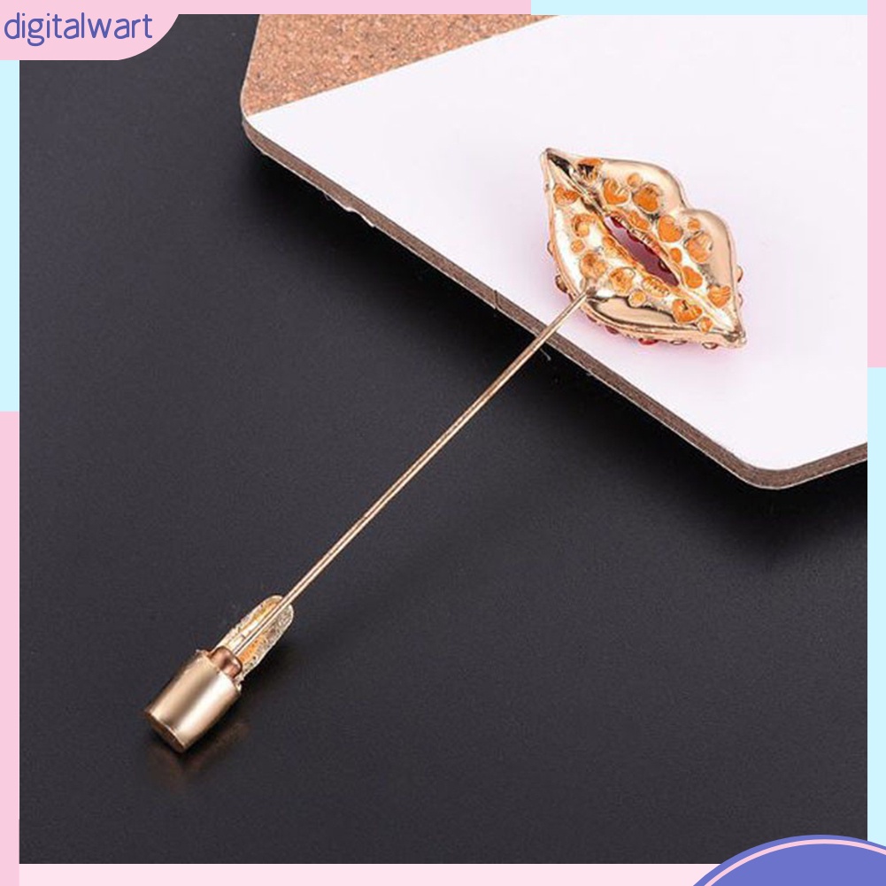 Trâm cài áo hình đôi môi đính đá xinh xắn