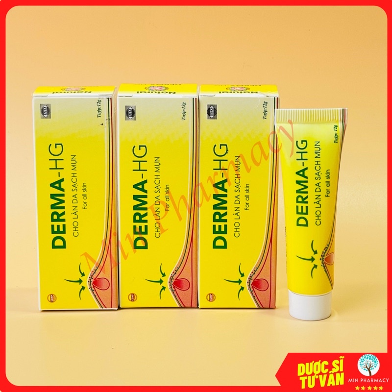 Kem dưỡng da mụn DERMA HG - Cho làn da sạch mụn 12g - Minpharmacy