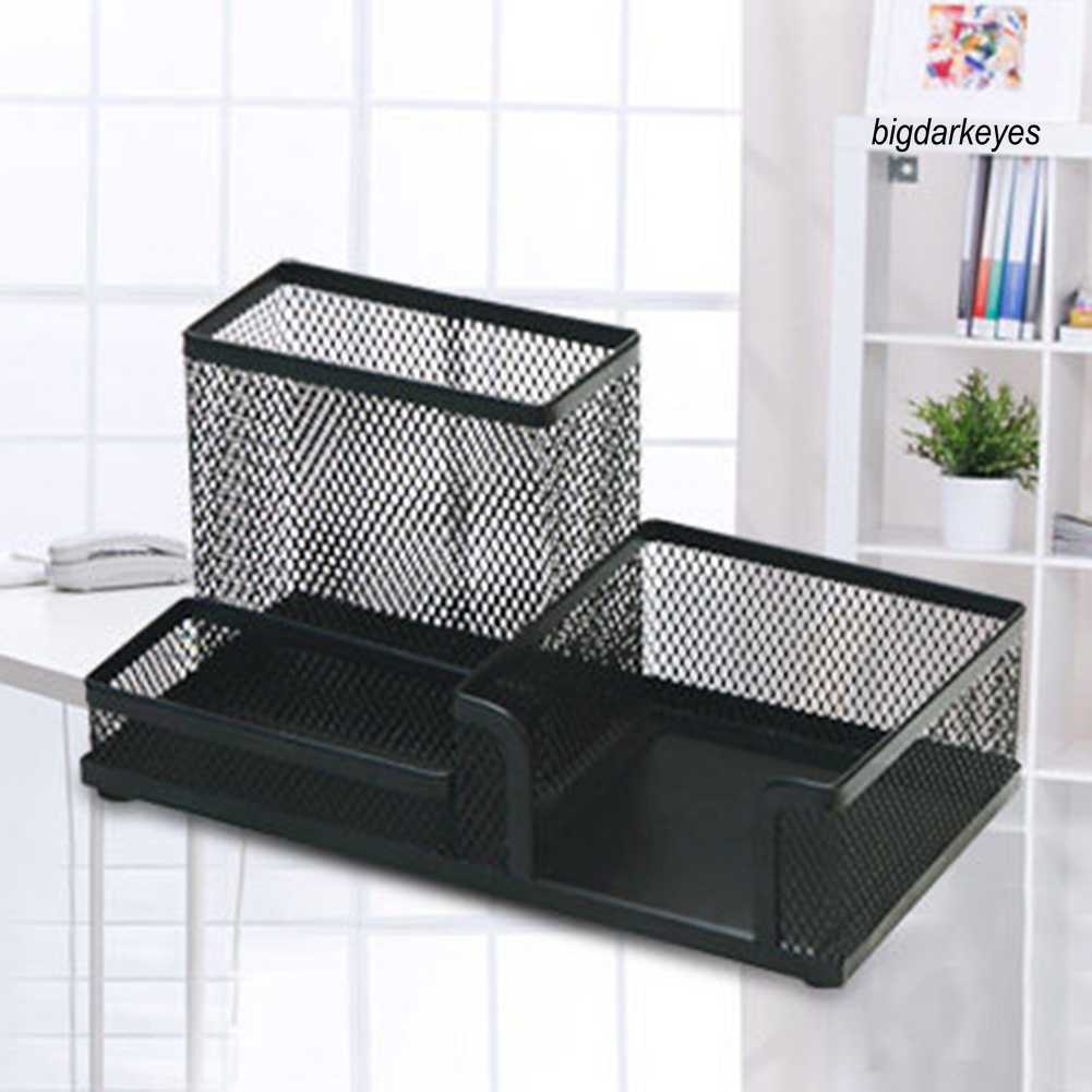Hộp Đựng Bút Dạng Lưới Bằng Kim Loại Để Bàn Văn Phòng Tiện Lợi Ốp