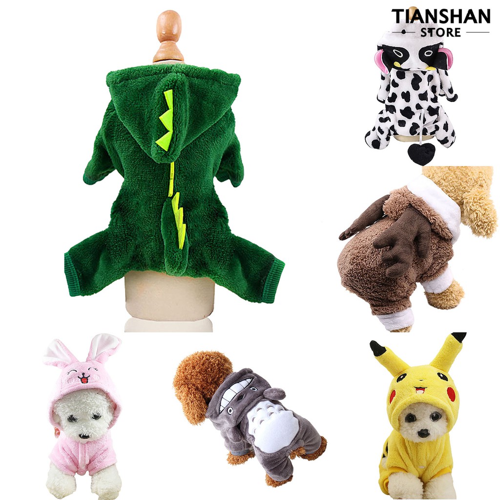 Áo Hoodie Có Nón Tay Dài Hình Khủng Long Dễ Thương Cho Thú Cưng