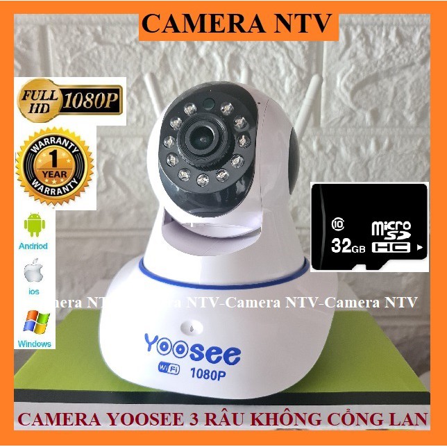 Camera Yoosee IP Wifi 3 râu NEW không cổng mạng LAN - Kết nối không dây