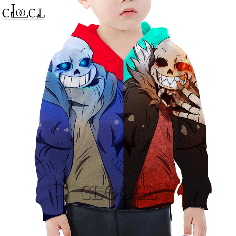 Áo hoodie trẻ em dáng rộng in hình game Undertale Sans 3D nhiều màu sắc