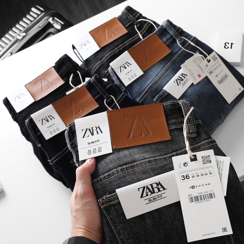 Quần jean nam cao cấp ZR xám khói - jean co giản ống ôm