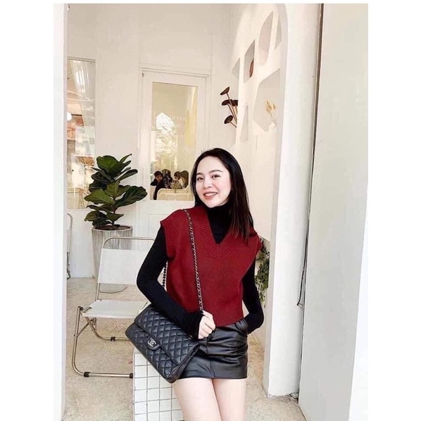 Áo gile xuất xịn đỏ đô