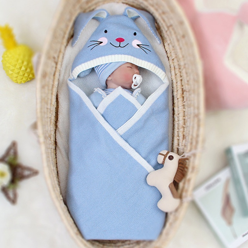 Túi Ngủ Bằng Len Hình Thỏ Hoạt Hình 3D Cho Trẻ Em