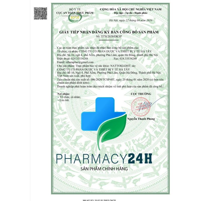 NATTOKI - DHT găn ngừa và làm tan các cục máu đông, tăng tuần hoàn và lưu thông máu