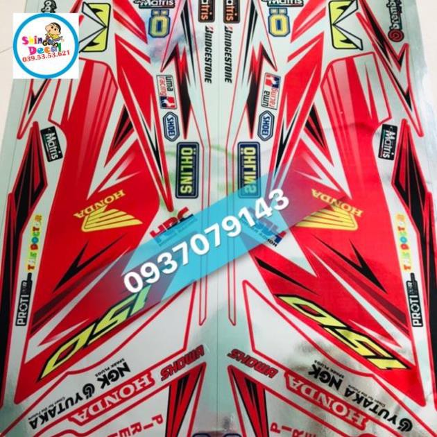 Tem rời winner zin dán xe đỏ chất liệu Crom cao cấp ko bay màu