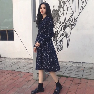[KÈM ẢNH THẬT + SẴN ] váy hoa nhí dáng xoè vintage