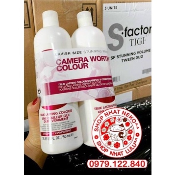 (Màu trắng) Bộ dầu gội xả Tigi S factor phục hồi cấp dưỡng tóc siêu mềm mượt 1500ml