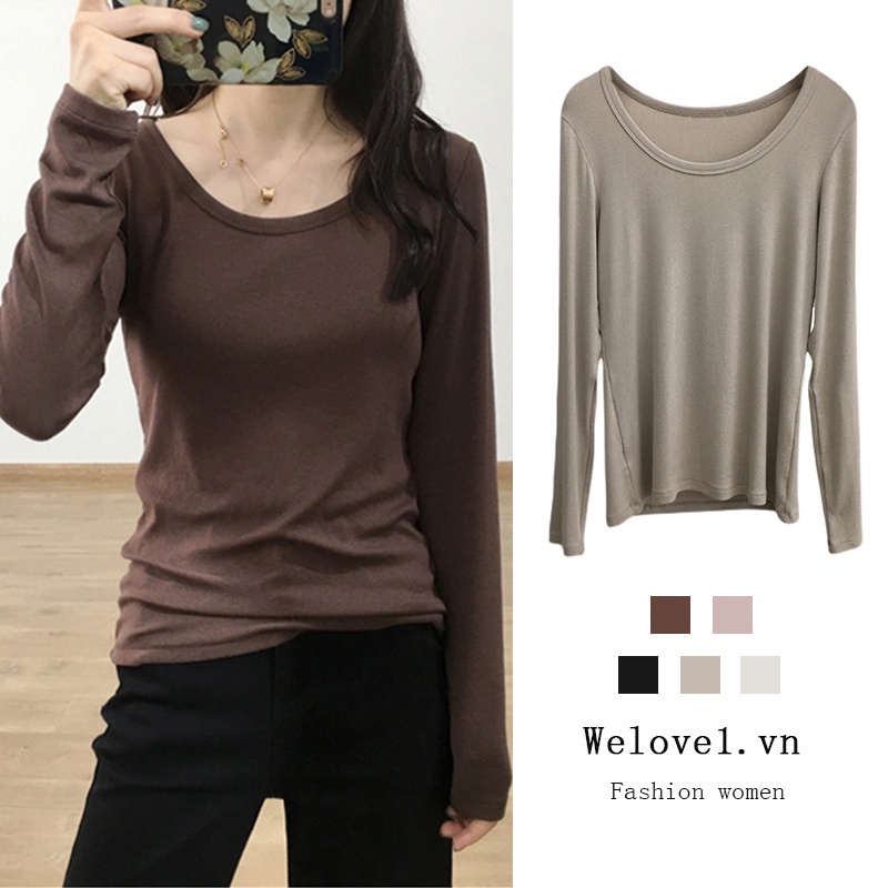 Áo Thun Tay Dài Thời Trang Hàn Quốc Cho Nữ