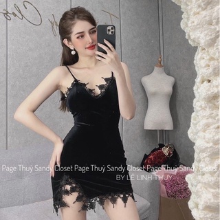 Đầm nhung ôm body sexy phối ren siêu gợi cảm.