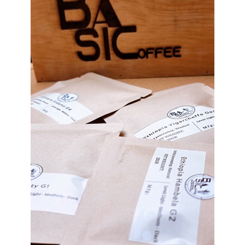 Combo Cà Phê Ethiopia Guji Hambela, Yirgacheffe GeDeo, Misty, Sidamo Basic Coffee 200gr