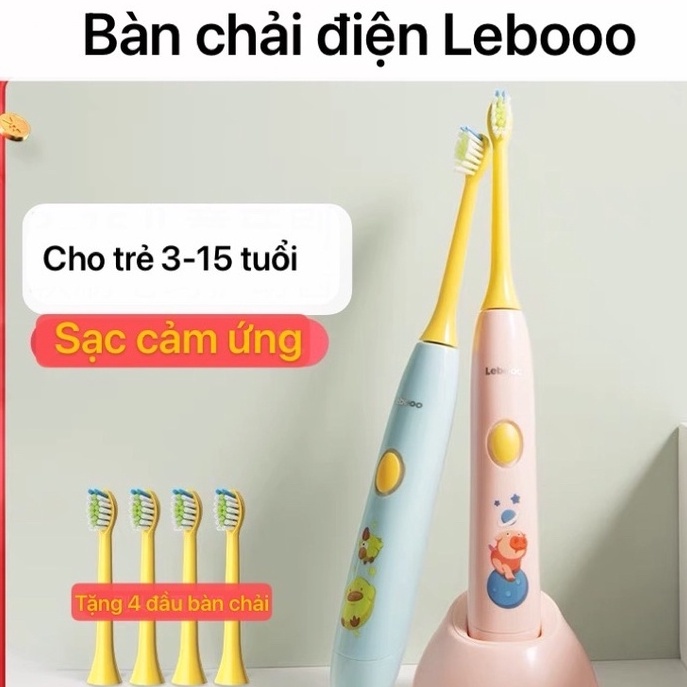 Bàn Chải Điện Lebooo Tập Đánh Răng Tự Động Cho Bé Trẻ Em 2 Tuổi Máy Dụng Cụ Vệ Sinh Răng Miệng Thông Minh Cho Người Lớn