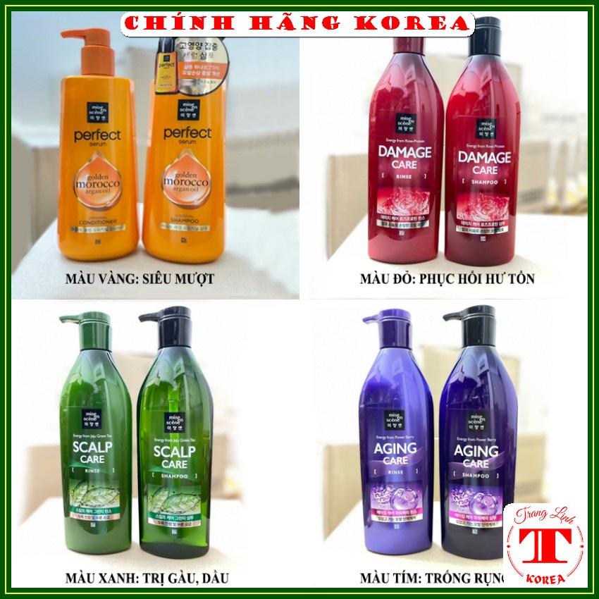 Cặp dầu gội xả Missen hàn quốc, 2 chai x 680ml - Dầu gội cặp Mise En Scene - Dưỡng tóc, phục hồi tóc hư tổn - tranglinh