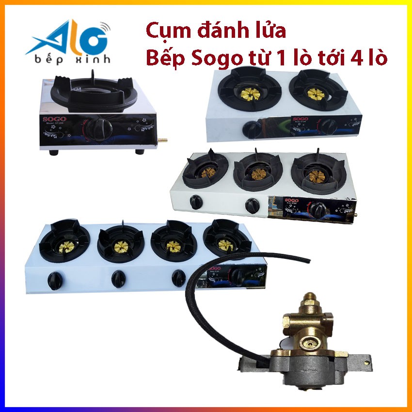 CỤM ĐÁNH LỬA Bếp ga công nghiệp Sogo 1 lò - sogo 2 lò - sogo 3 lò - sogo 4 lò - Xuất xứ Đài loan - Alo Bếp xinh