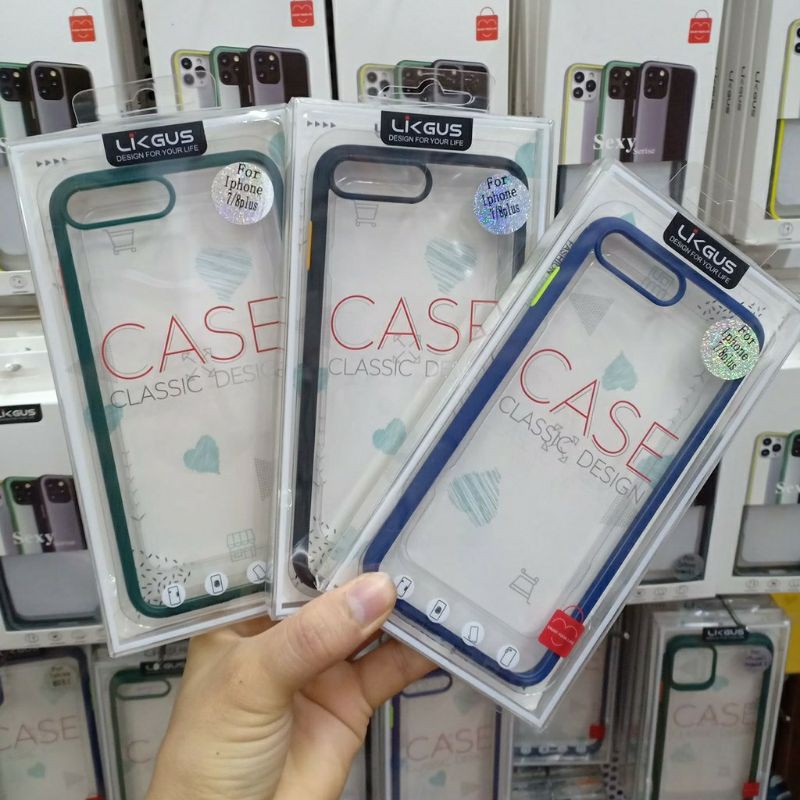 Ốp lưng Likgus trong viền màu iphone 7/8/7 plus/8 plus.