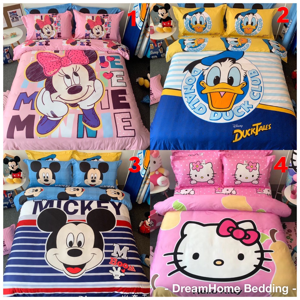 Bộ chăn ga gối cotton loại đẹp DISNEY (nhiều màu)