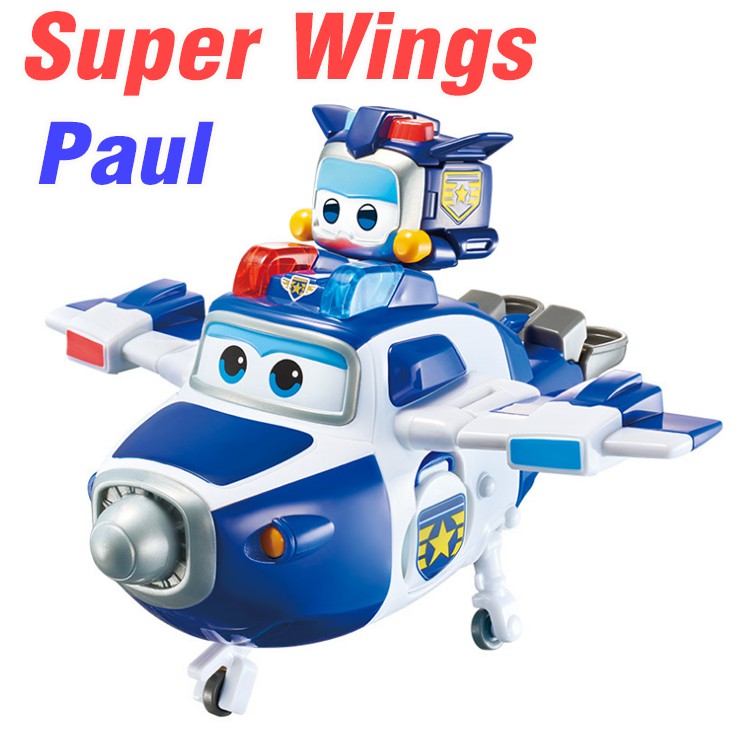 Super wings bộ mô hình cảnh sát paul siêu cấp cỡ lớn và thú cưng đồ chơi trẻ em đội bay siêu đẳng