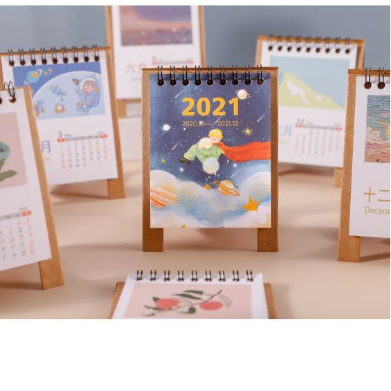 Lịch mini 2021 hoạt hình dễ thương LD03
