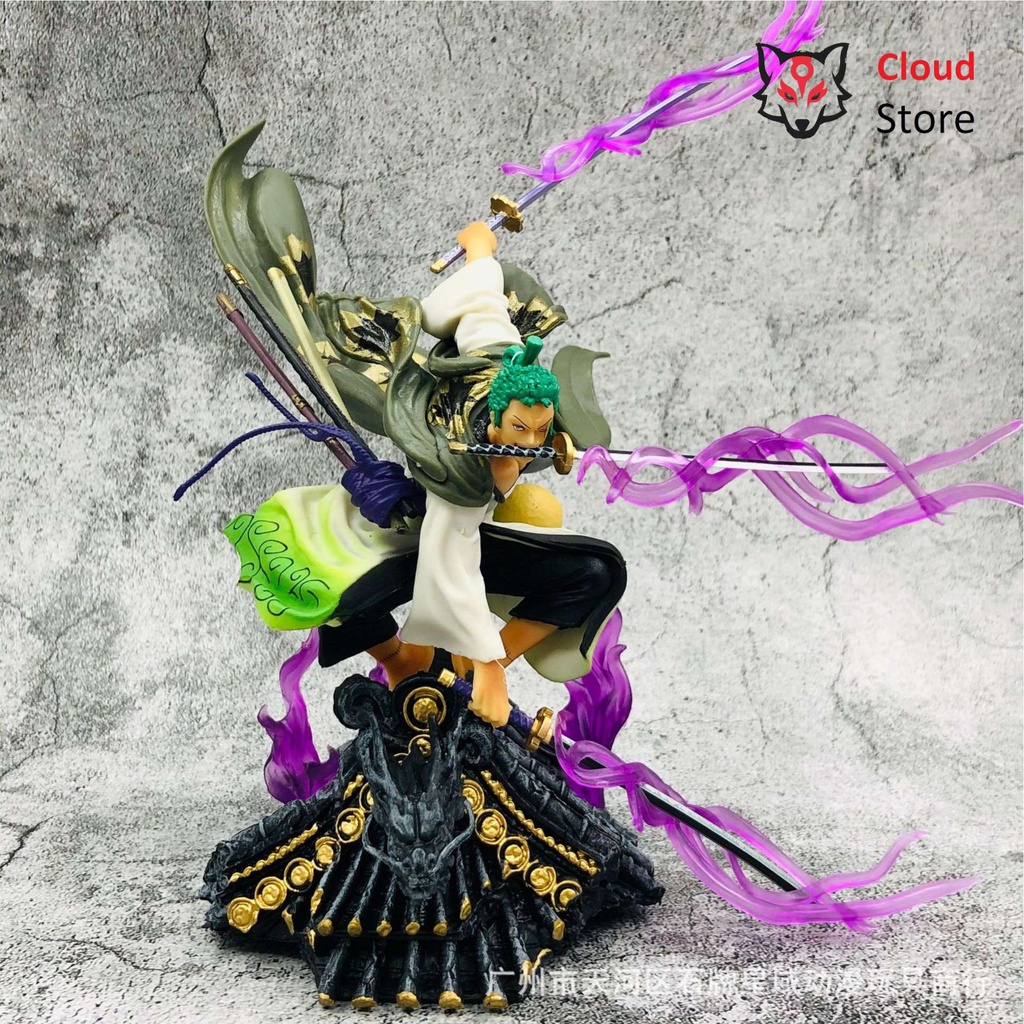 Mô hình One Piece Zoro có hiệu ứng hắc kiếm, figure anime onepiece CLOUD STORE,nhân vật anime chính hãng Sauron Original