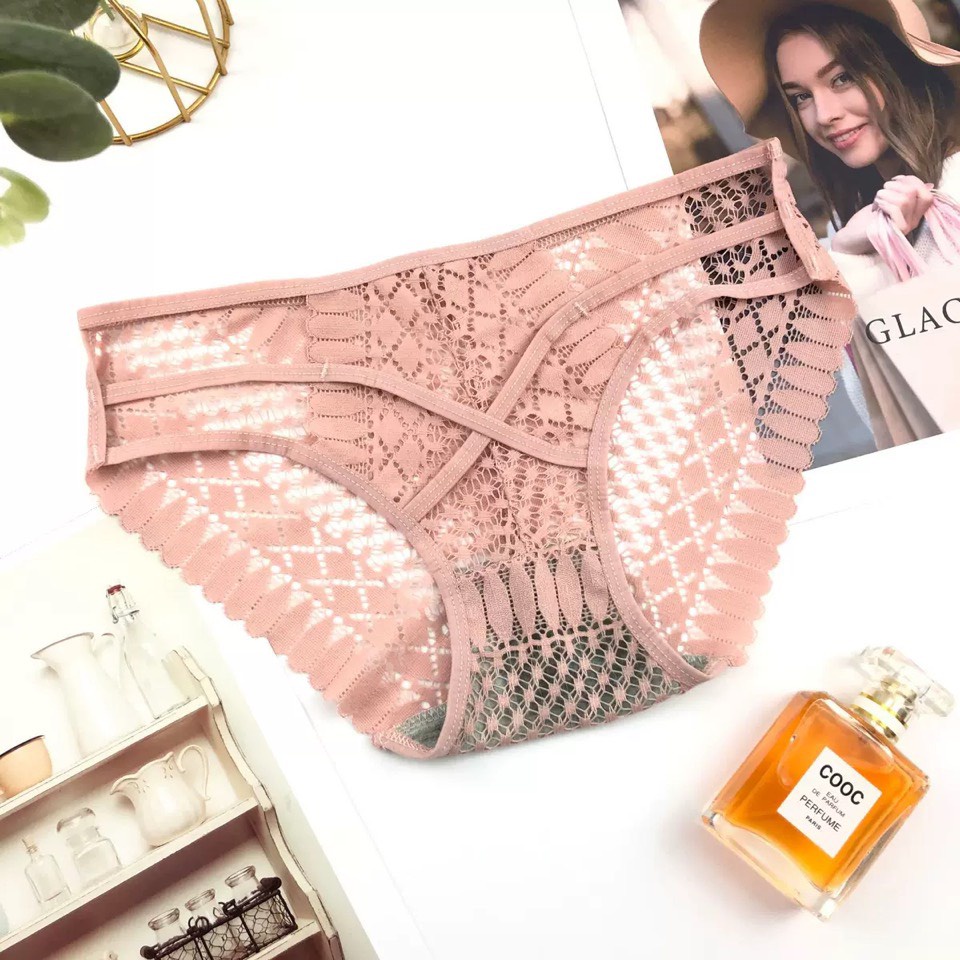 Quần Lót Ren Siêu Mỏng Xuyên Thấu Sexy - Vạt Bên Hông Quyến Rũ (3196)