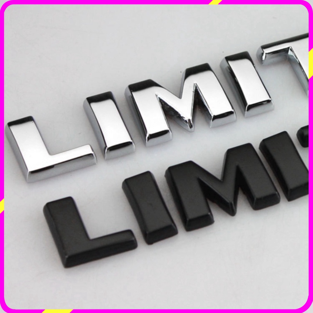 Decal tem chữ Limited dán đuôi xe ô tô, chất liệu hợp kim inox