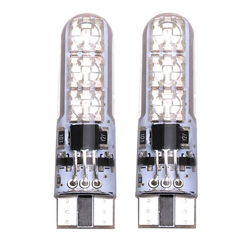 2 miếng T10 5050 Bóng đèn LED màu bóng đèn RGB 6SMD Wedge với điều khiển từ xa 12V