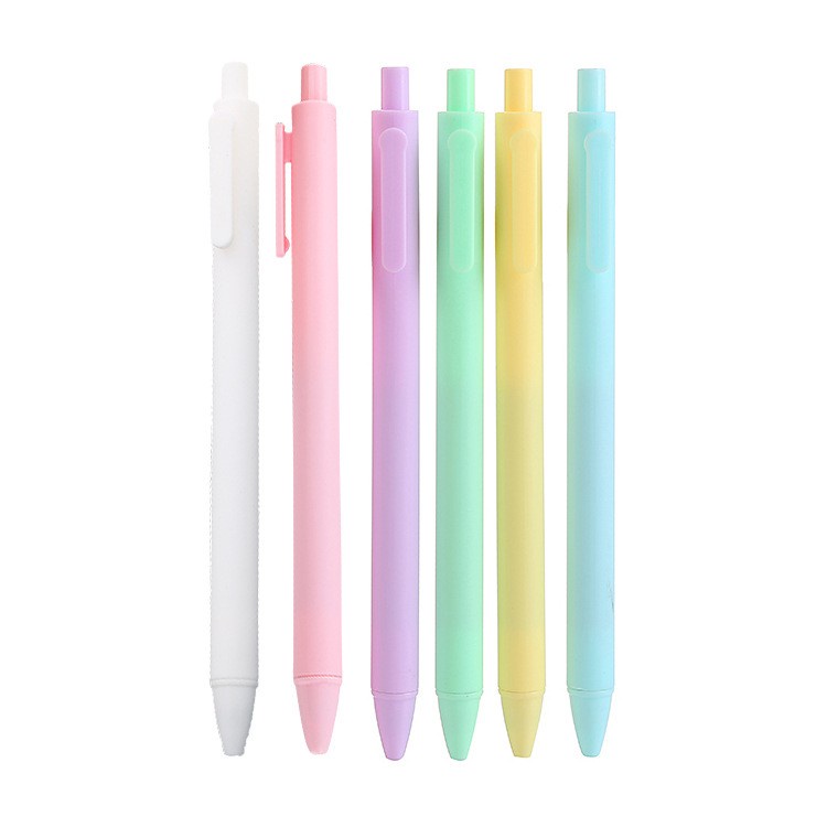 Combo bút bi bấm và ngòi nhiều màu macaron dễ thương 0.5mm MỰC ĐEN B12 RB11