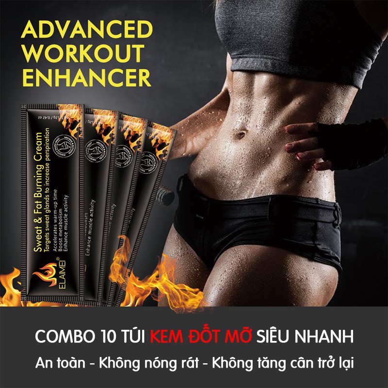 10 Túi kem đốt cháy mỡ siêu nhanh Sweat & Fat Burning Cream