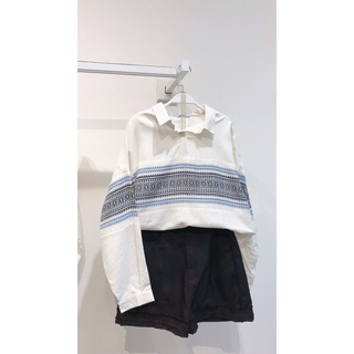 Áo sơ mi phối hoạ tiết thổ cẩm - Embroidered shirt - SODA POP