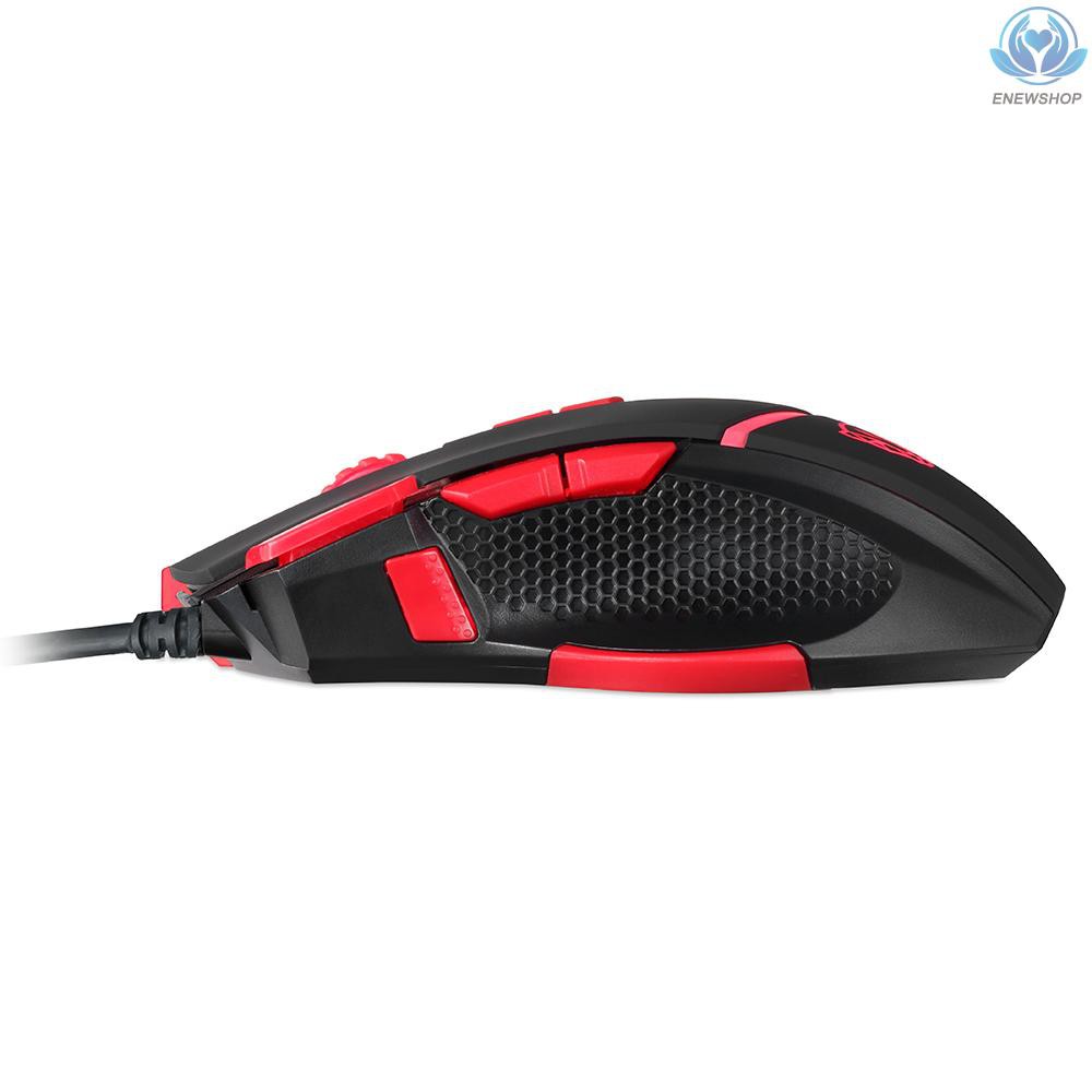 【enew】Motospeed Wired Mouse Gaming Mouse 4000DPI 9 Buttons Optical Mice with Weight Tuning Set Non-slip Design with LED Light Fire/Sniper Button