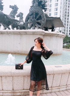 Váy Voan Tay Bồng Vintage (ẢNH THẬT Ở CUỐI)