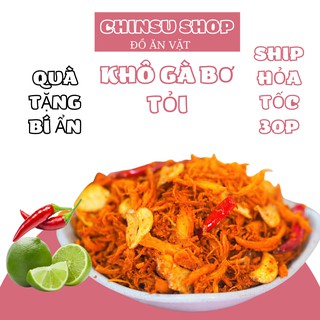 Khô gà bơ tỏi xé cay CHINSU 300g đồ ăn vặt HÀ NỘI gà khô bơ tỏi-chinsushop
