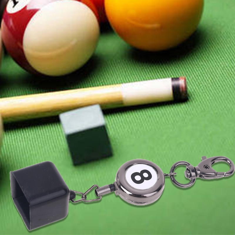 SUN Portable Retractable Billiards Snooker Pool Cue Chalk Holder Drawing Keys Chain