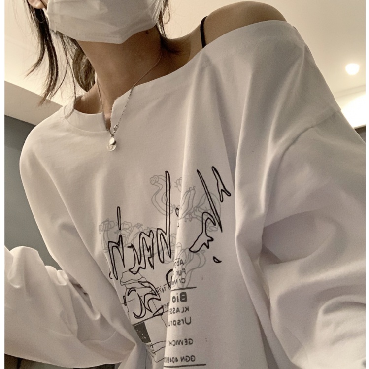 Áo thun nữ tay dài in hình thời trang trẻ trung