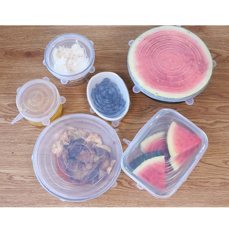 Bộ 6 Miếng Silicone Bọc Thực Phẩm - Nắp đậy màng Silicon bảo quản thức ăn | BigBuy360 - bigbuy360.vn