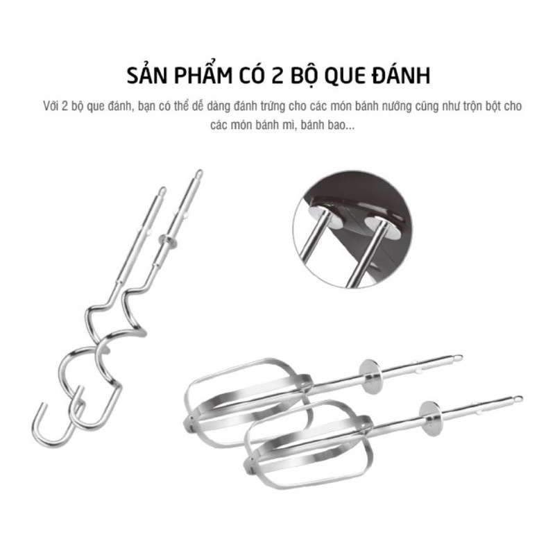 Máy Đánh Trứng Lock&amp;Lock Hand Mixer EJM501BLK (300W) - Hàng chính hãng