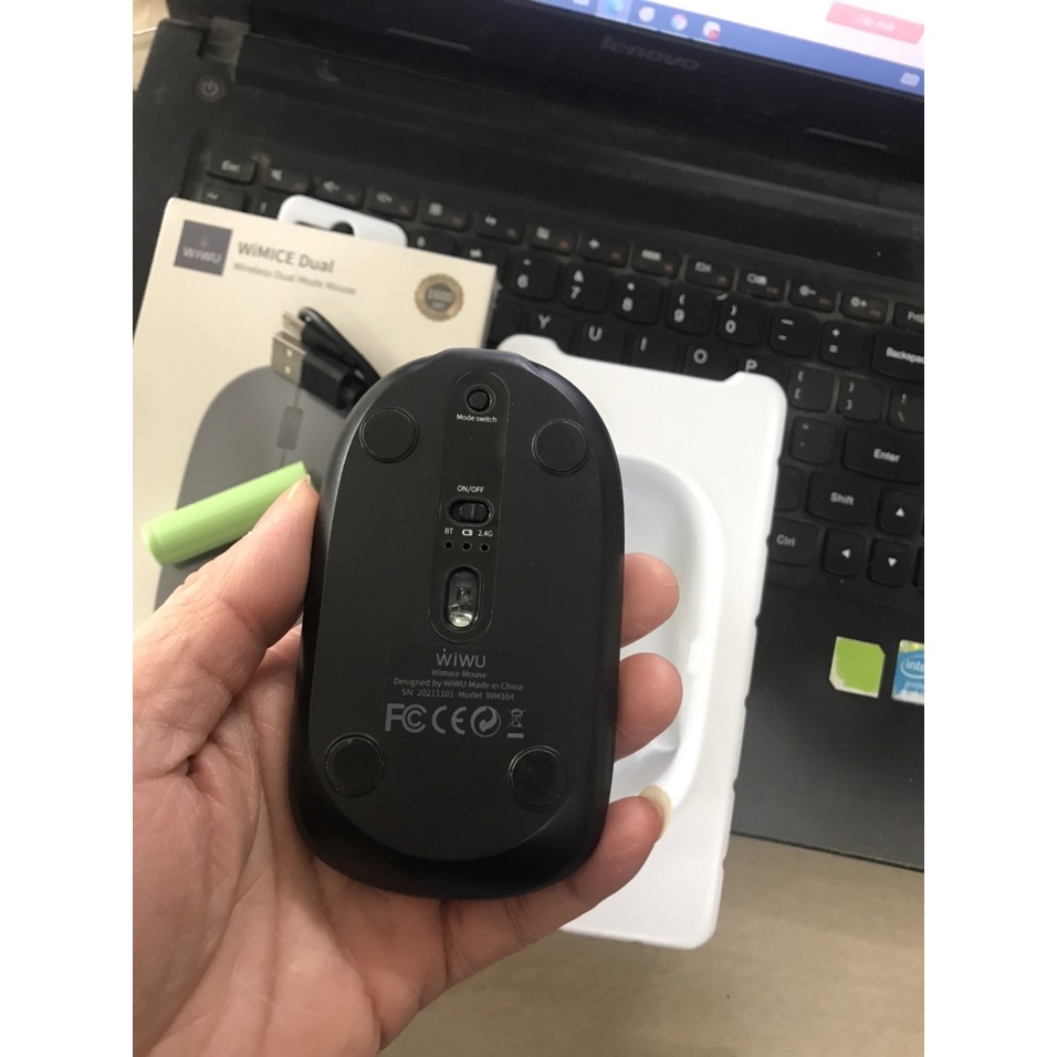 Chuột không dây bluetooth WIWU Magic Mice/Dual Mode Mouse Mice lite WM104 dành máy tính .