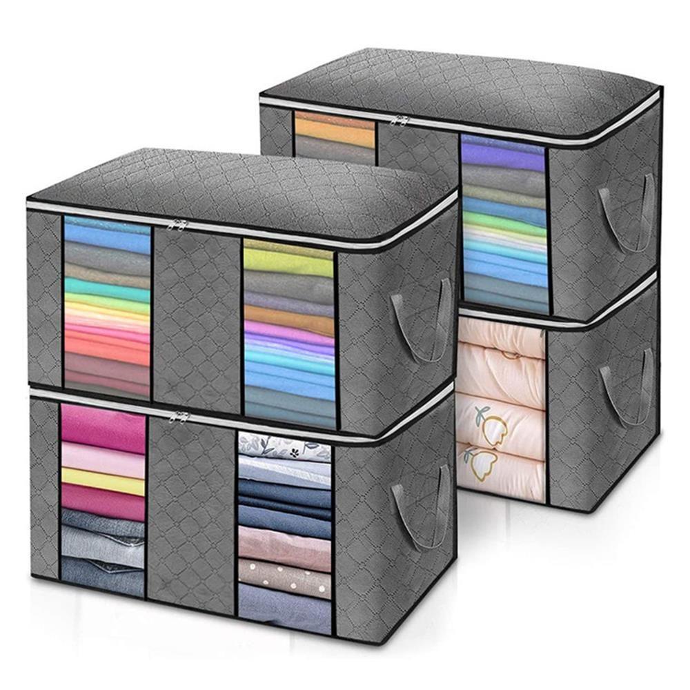 KUNHEV Túi Đựng Chăn Mền / Quần Áo Bằng Vải Không Dệt Màu Sắc Cà Phê Có Thể Gấ