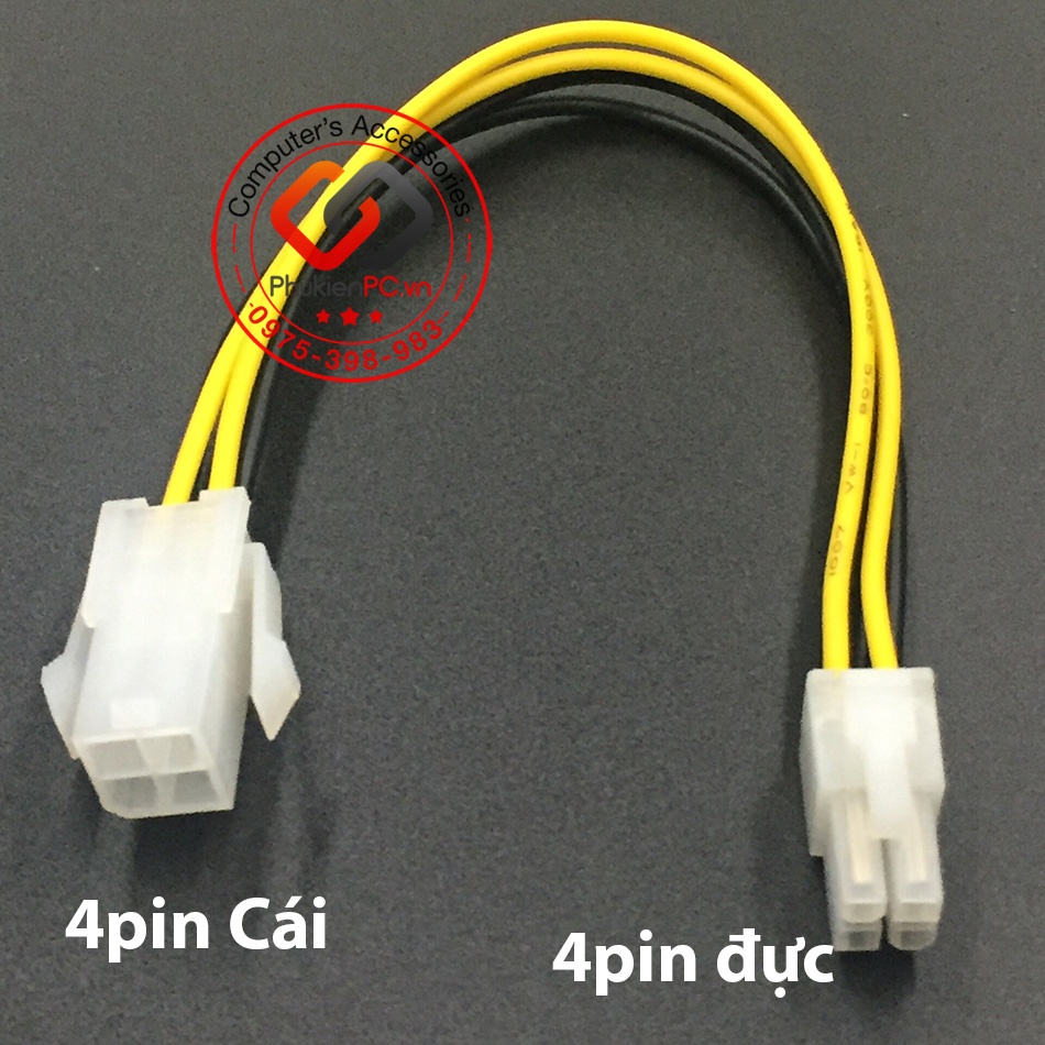 Cáp nối dài nguồn 4Pin CPU, dài 20cm . Sử dụng nối dài dây nguồn CPU bị ngắn, dùng cho máy tính PC.