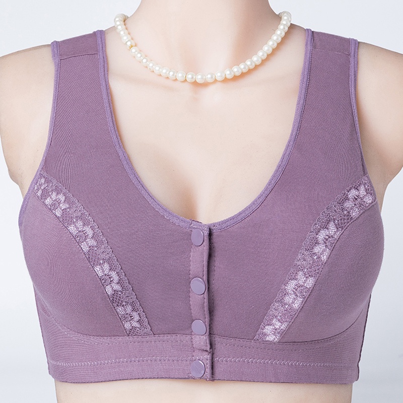 Áo Ngực Cotton Plus Size Cài Khóa Trước Tiện Lợi Cho Mẹ Chăm Sóc Bé 36-46