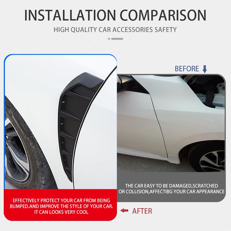 FENDER Bộ 2 Mang Cá Giả Hốc Gió Dán Ô Tô  Tấm Chắn Bùn Bằng Sợi Honda Civic FC 10th 2021 2020 2019 2018 2017 Carbon chong Lỗ Thông Gió Bên Hông Xe Hơi  Miếng Dán Lỗ Thông Gió Bên Hông Xe Hơi ô tô mang cá loại lớn Cho