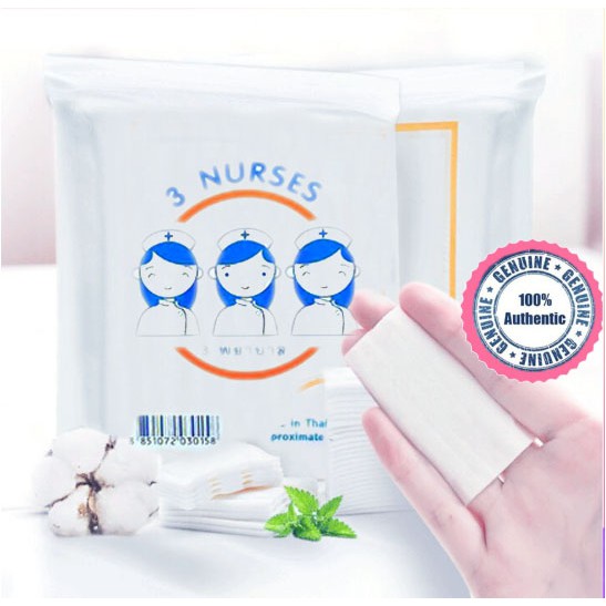 Bông tẩy trang 3 Nurses Cotton Pads 120 miếng - Hàng Thái Lan cao cấp | BigBuy360 - bigbuy360.vn
