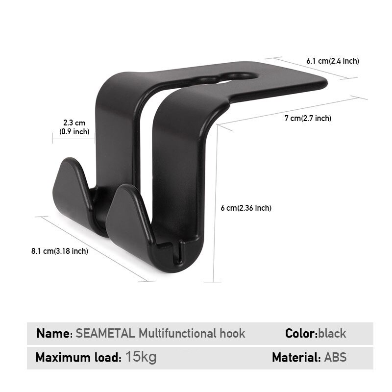 Móc treo đồ SEAMETAL gắn phía sau tựa đầu ghế xe hơi kích thước nhỏ gọn bền tiện lợi