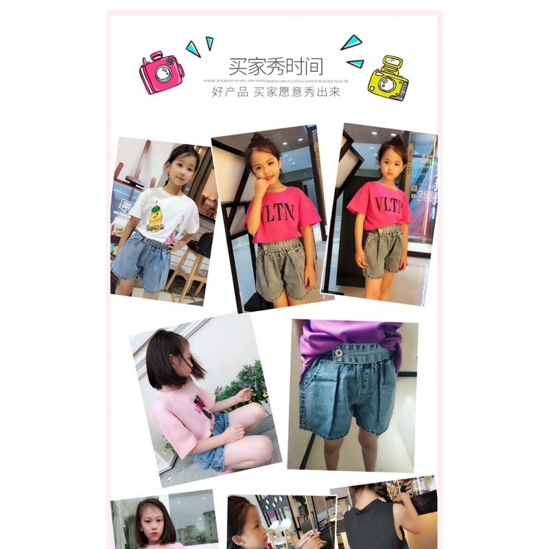 Quần Short Denim Giả Váy Xinh Xắn Dành Cho Bé Gái